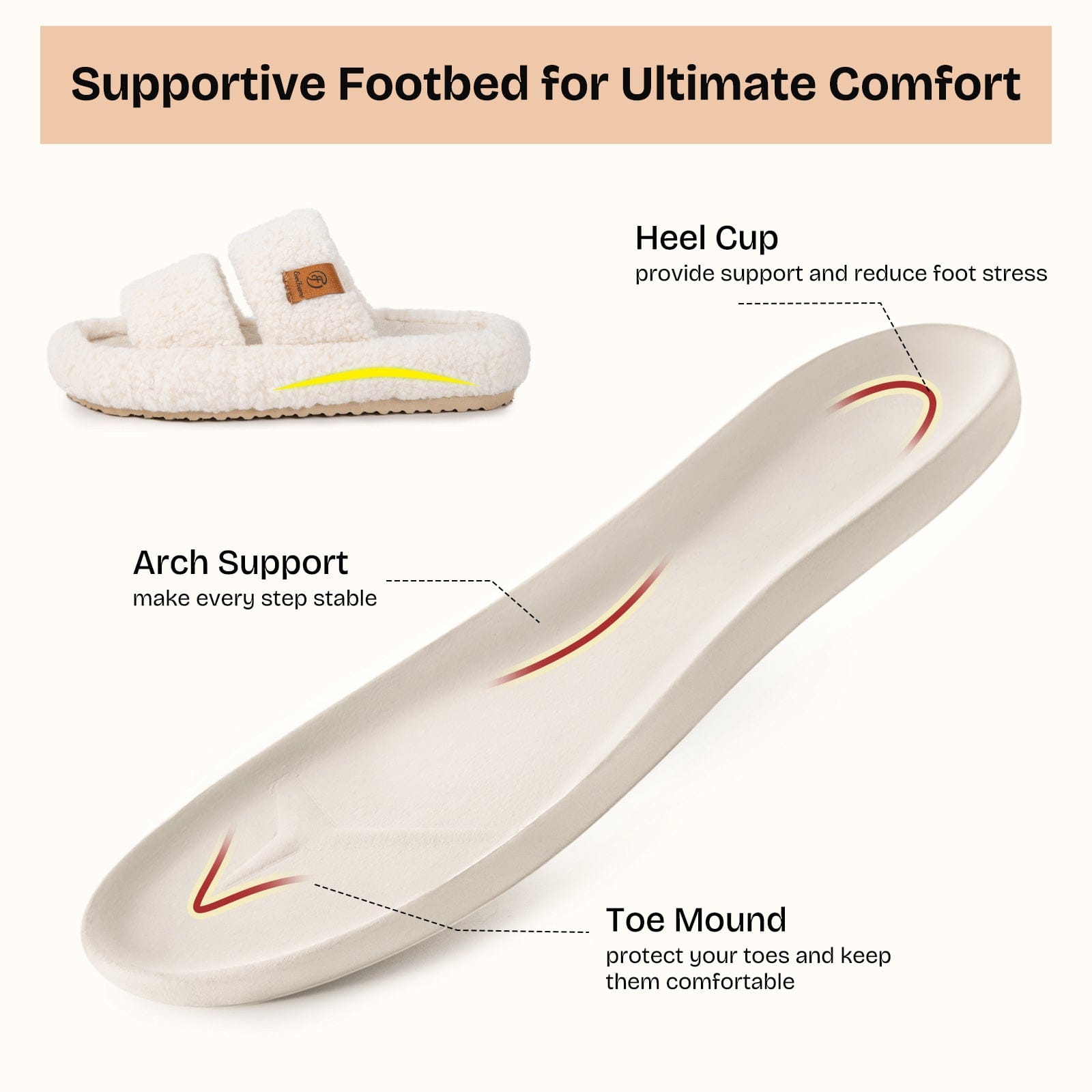 Womens Fuzzy Open-toe Slippers