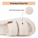 Womens Fuzzy Open-toe Slippers