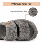 Womens Fuzzy Open-toe Slippers