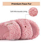 Womens Fuzzy Open-toe Slippers