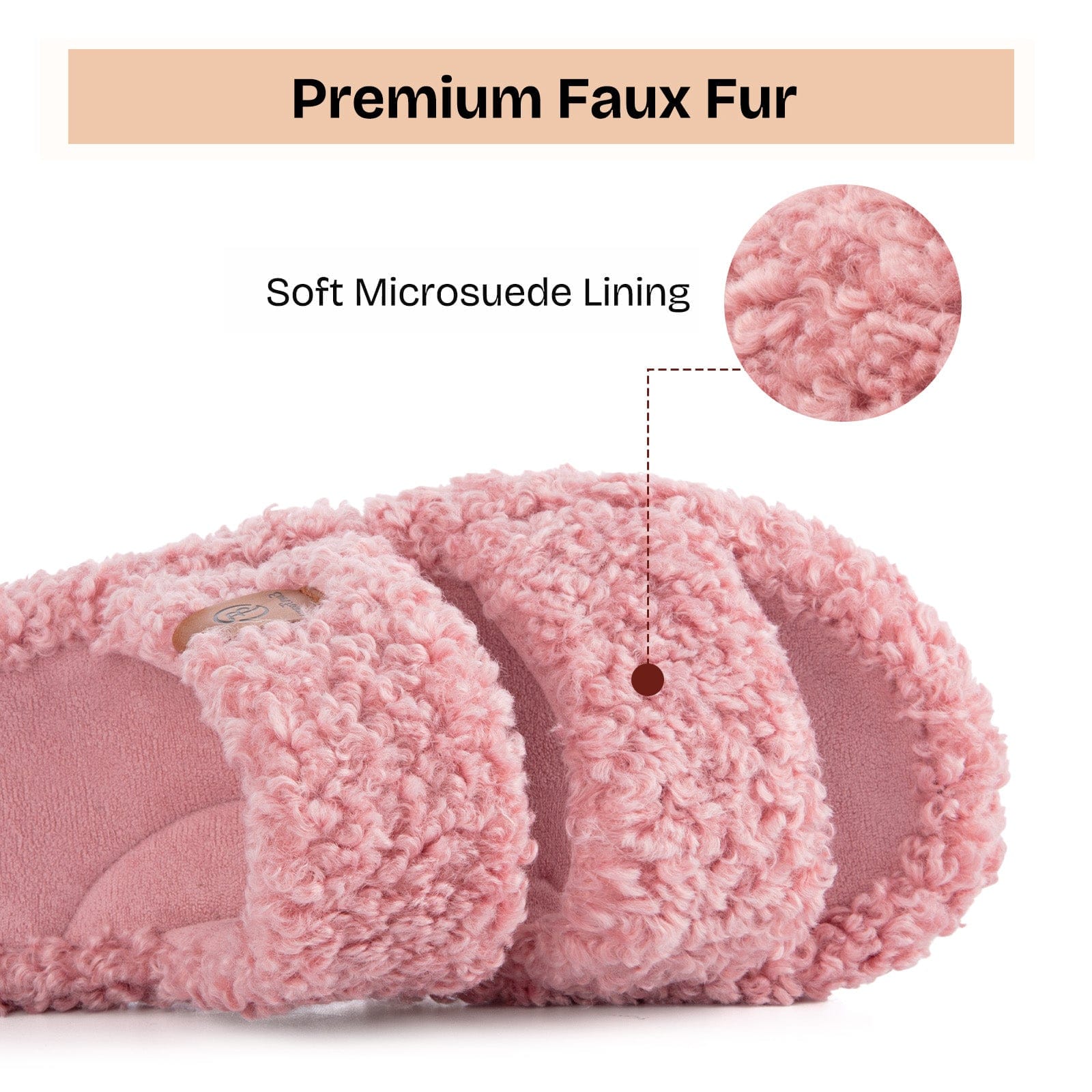 Womens Fuzzy Open-toe Slippers