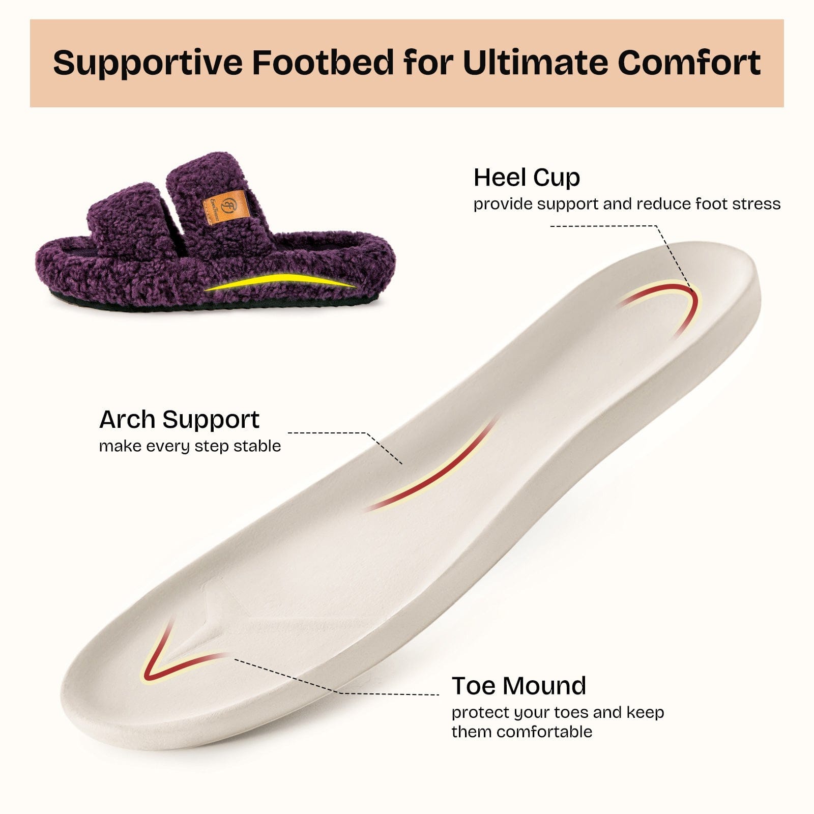 Womens Fuzzy Open-toe Slippers