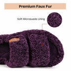 Womens Fuzzy Open-toe Slippers