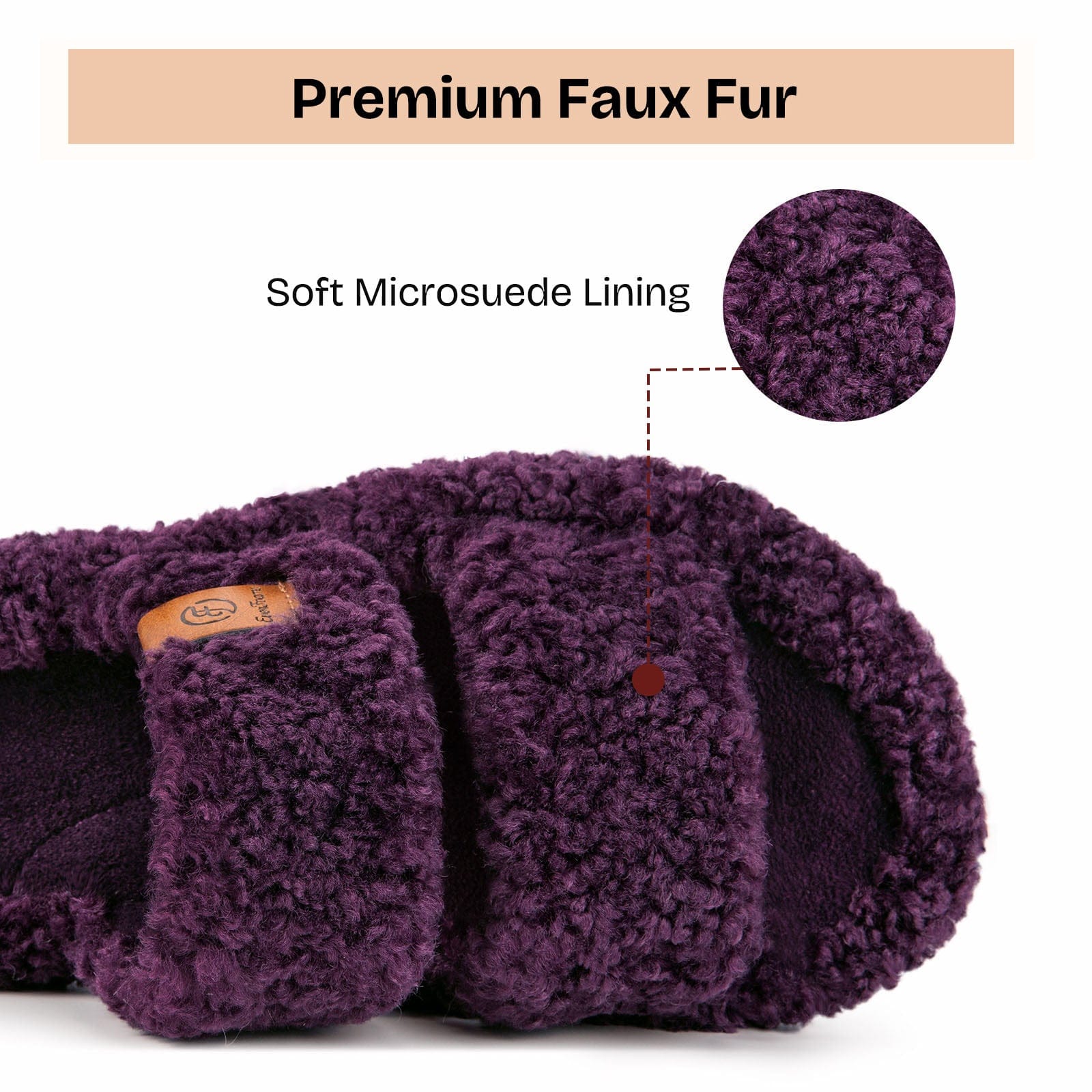 Womens Fuzzy Open-toe Slippers