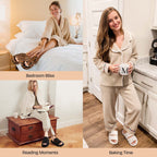 Womens Fuzzy Open-toe Slippers