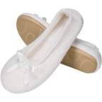 Women's Terry Cloth Satin Ballerina Slippers