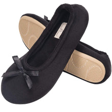 Women's Terry Cloth Satin Ballerina Slippers