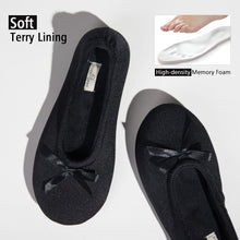 Women's Terry Cloth Satin Ballerina Slippers