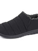 VeraCosy Men's Warm Quilted Ankle Mule Slippers-Black