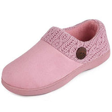 Women's EverFoams Cute Button Suede Memory Foam Lofars Slippers-Pink