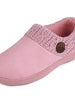 Women's EverFoams Cute Button Suede Memory Foam Lofars Slippers-Pink
