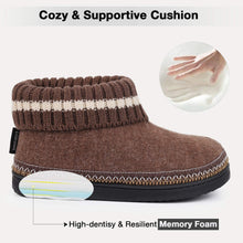 EverFoams Ladies Wool Memory Foam Hi-Top Boot Slippers with Knitted Collar-Memory Foam