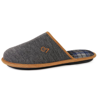 VeraCosy Men's Knitted Scottish Classic Slippers-Black