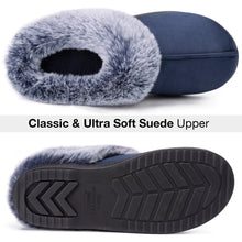 Women's Faux Fur Collar Suede Slippers