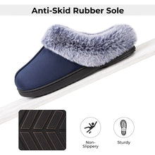 Women's Faux Fur Collar Suede Slippers