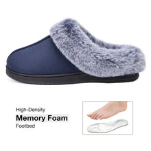 Women's Faux Fur Collar Suede Slippers