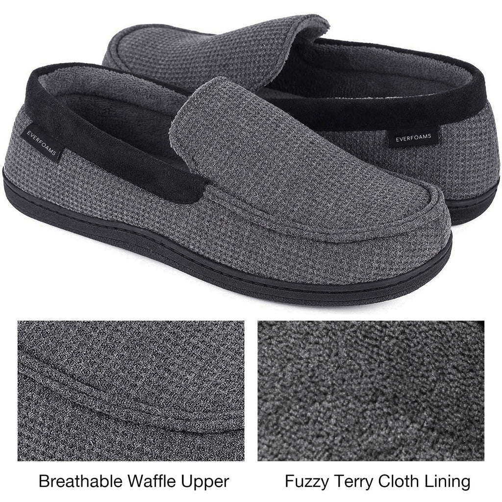 Men's Waffle Knit Moccasin Slippers– VeraCosy