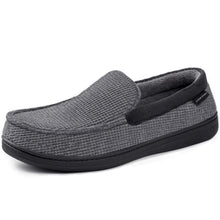 Men's Waffle Knit Moccasin Slippers
