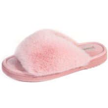 Women's Fluffy Faux Fur Open toe Slippers