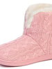 VeraCosy Ladies' Cable Knit Boots-Pink